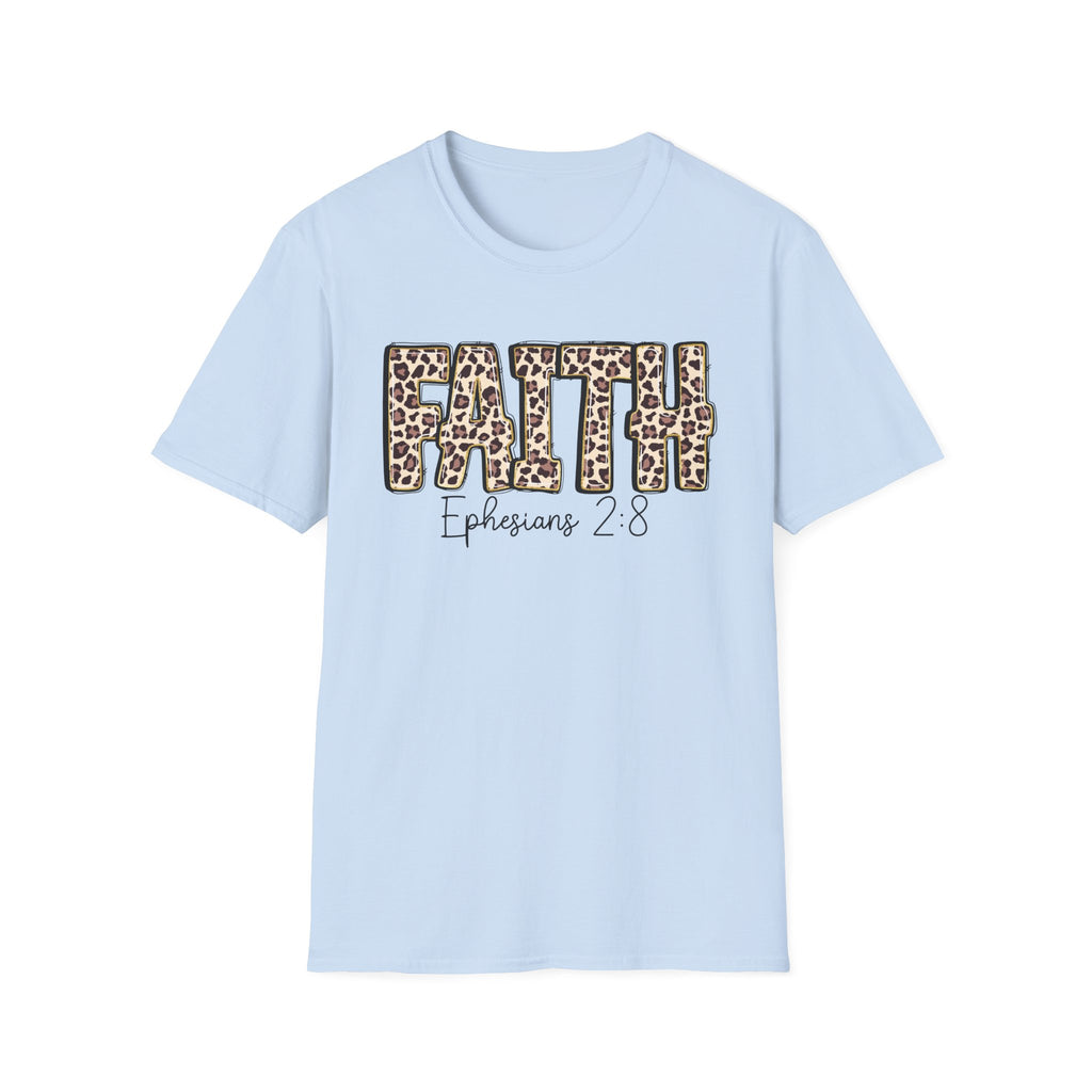 Faith Leopard Scripture "Ephesians 2:8" Christian shirt