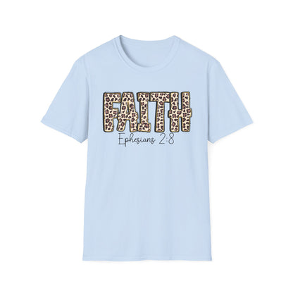 Faith Leopard Scripture "Ephesians 2:8" Christian shirt