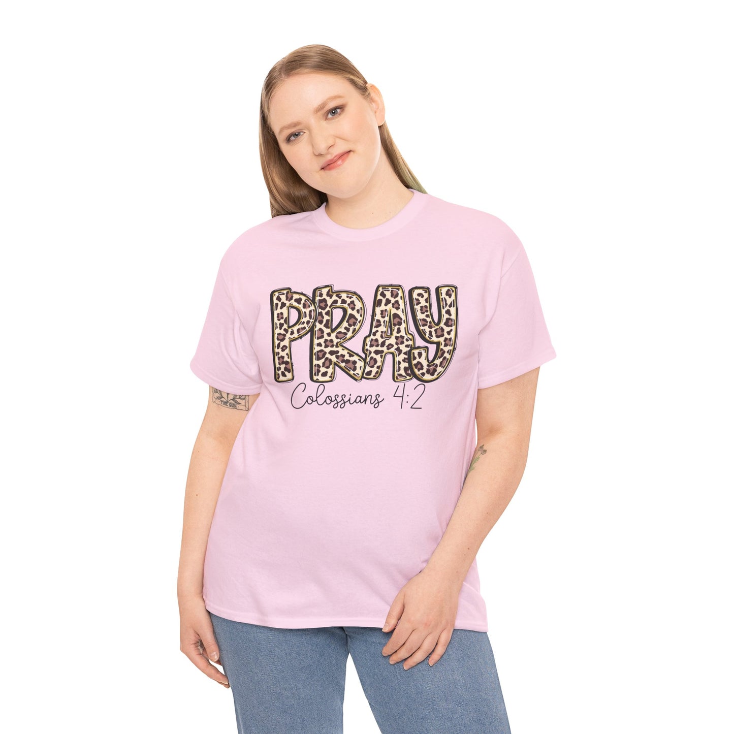 Pray Leopard Tee "Colossians 4:2"