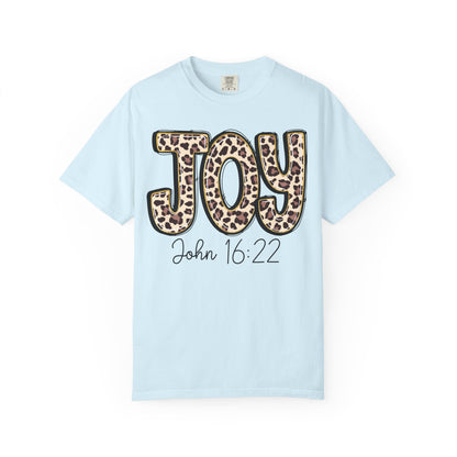 Joy Leopard Print - John 16:22 Christian Tee