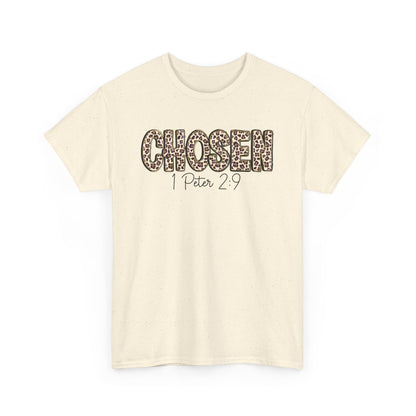 Chosen Leopard Tee “Chosen” 1 Peter 2:9 Faith T-Shirt