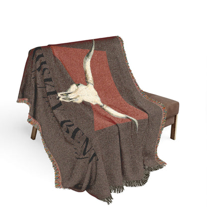 Longhorn Skull Woven Blanket
