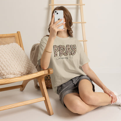 Pray Leopard Tee "Colossians 4:2"