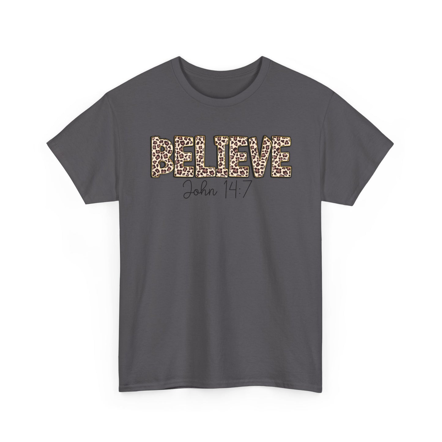 Believe John 14:7 Leopard Print Tee