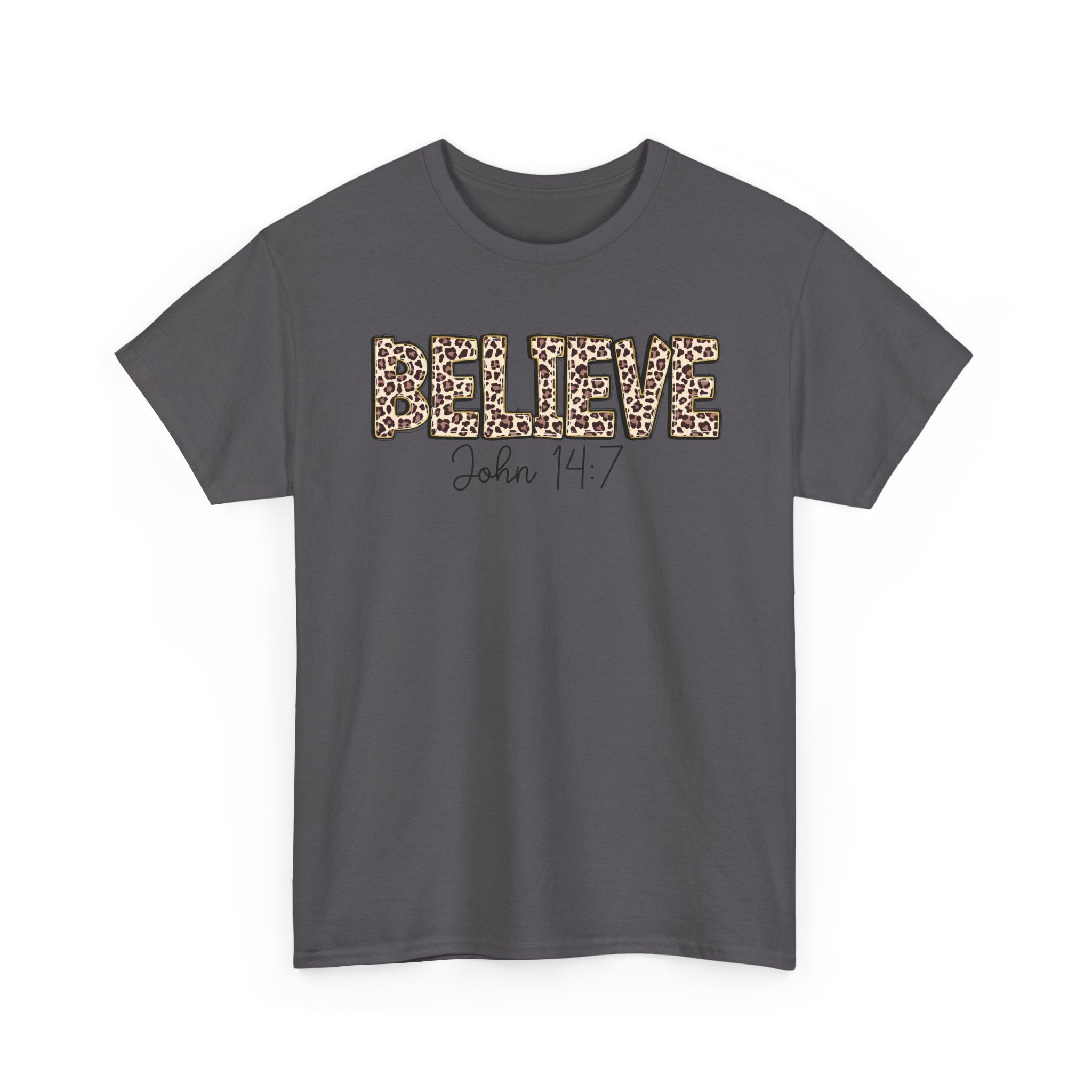 Believe John 14:7 Leopard Print Tee