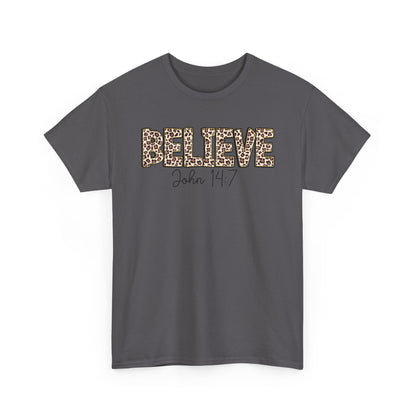 Believe John 14:7 Leopard Print Tee