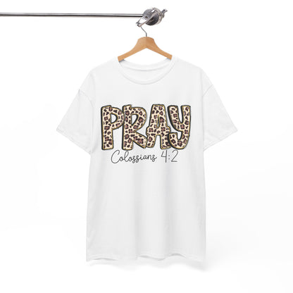 Pray Leopard Tee "Colossians 4:2"