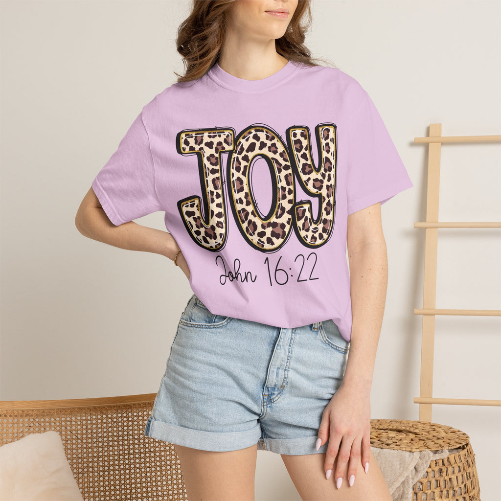 Joy Leopard Print - John 16:22 Christian Tee