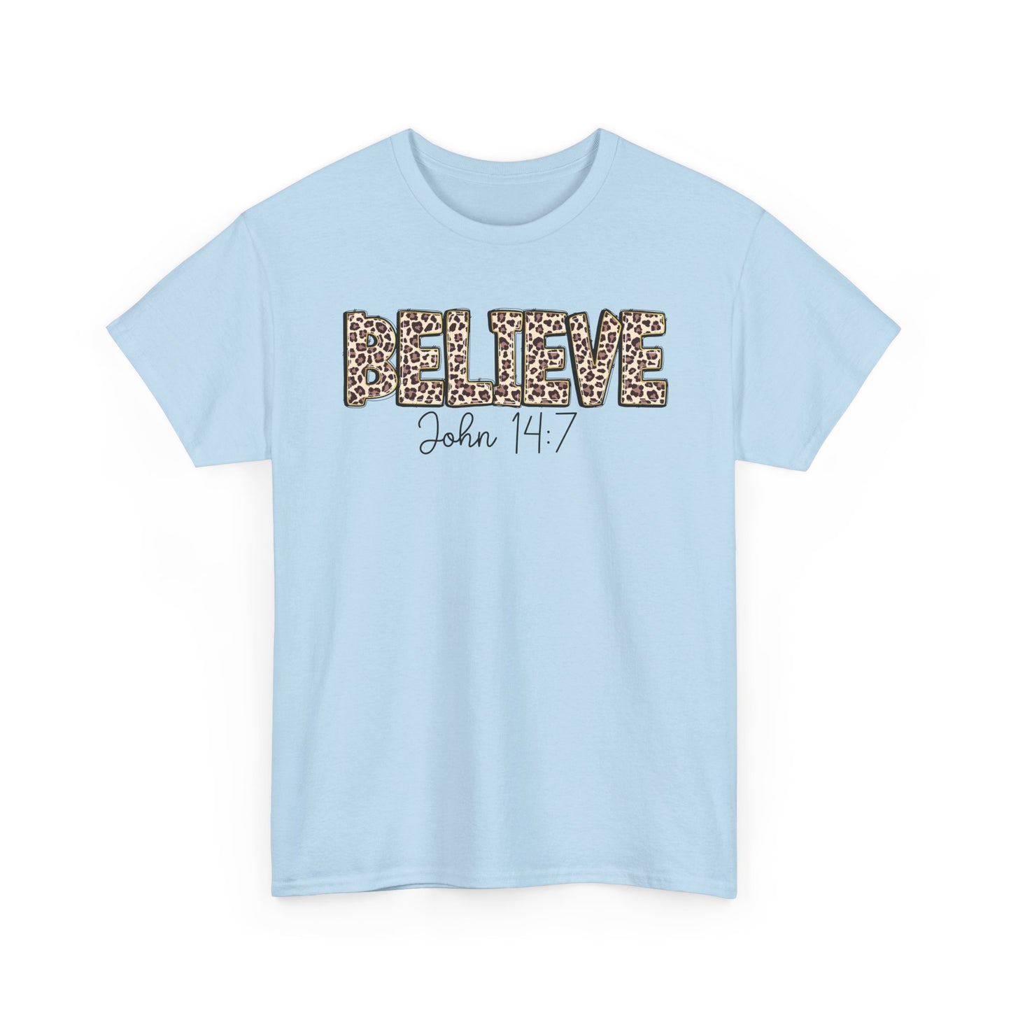 Believe John 14:7 Leopard Print Tee
