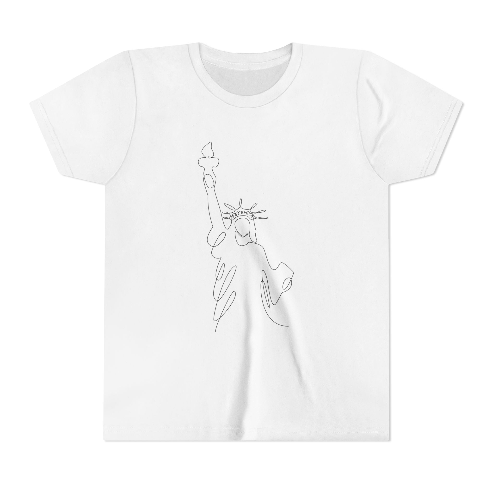 Youth Tee  Minimal Line Statue of Liberty