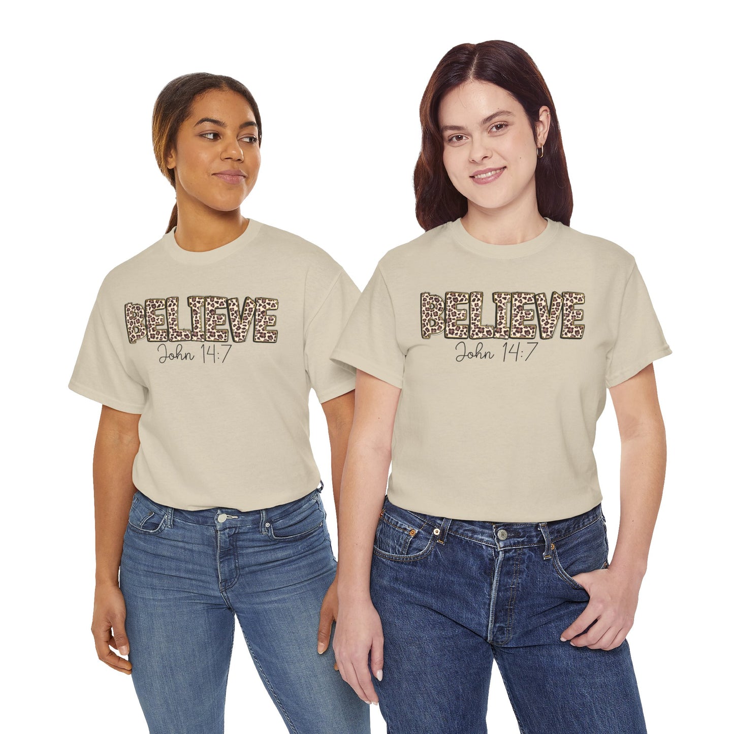 Believe John 14:7 Leopard Print Tee