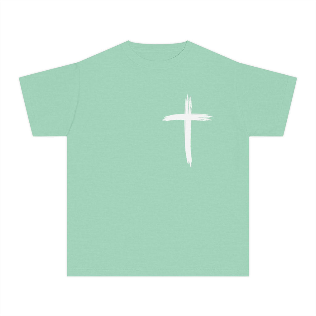 Simple White Brushstroke Cross Youth