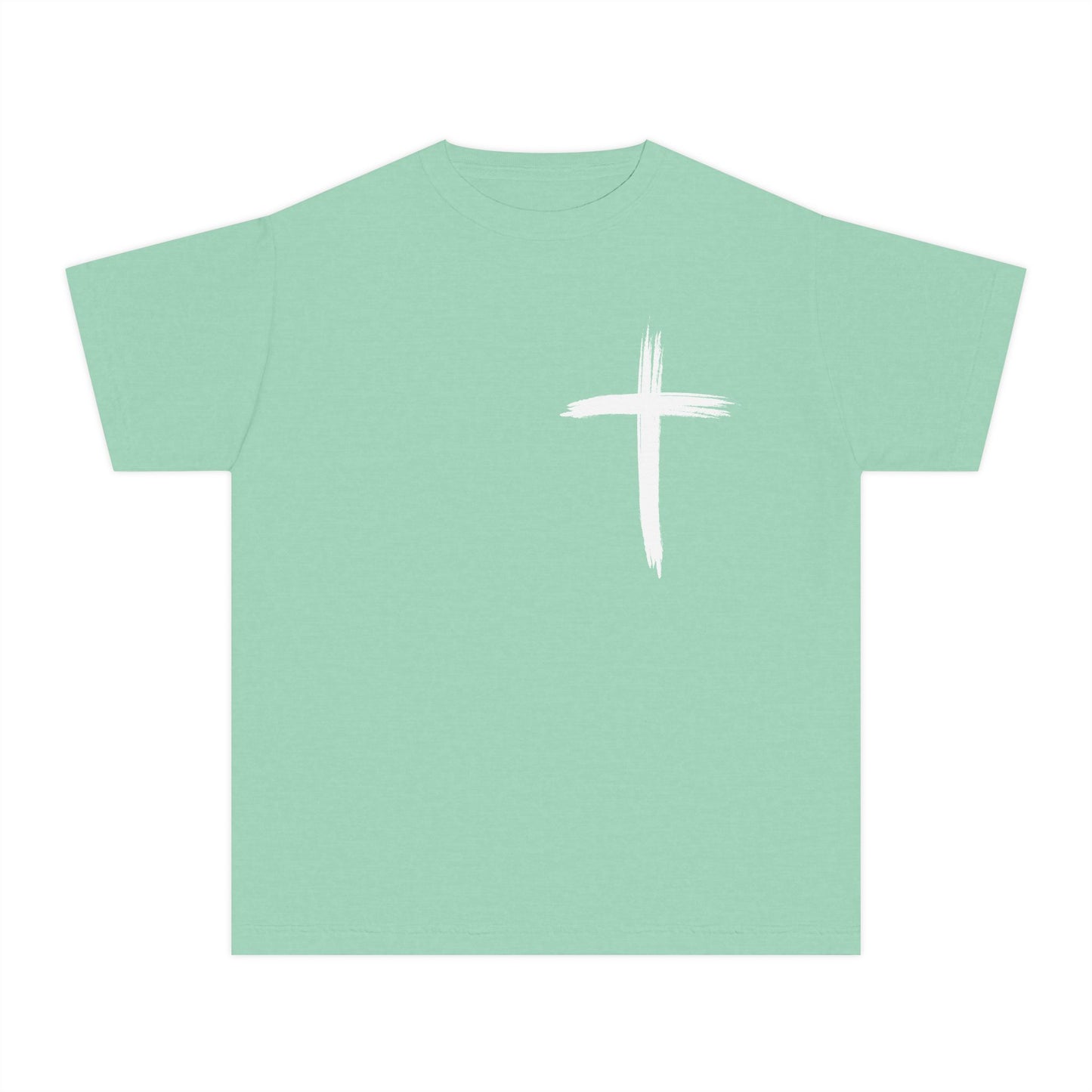Simple White Brushstroke Cross Youth