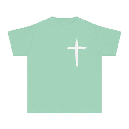 Simple White Brushstroke Cross Youth