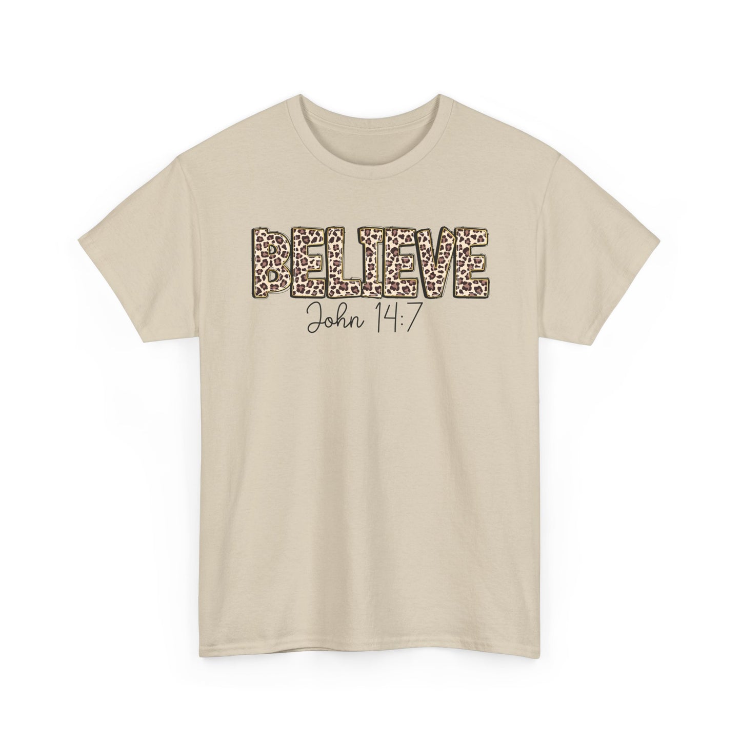 Believe John 14:7 Leopard Print Tee
