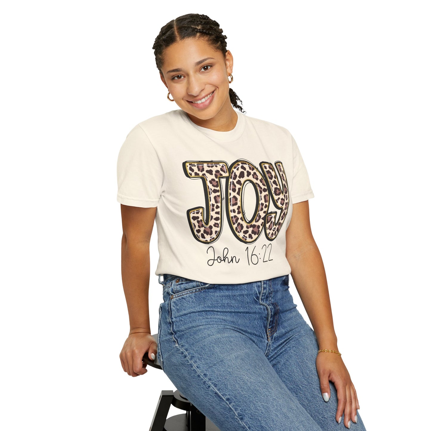 Joy Leopard Print - John 16:22 Christian Tee