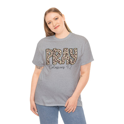 Pray Leopard Tee "Colossians 4:2"