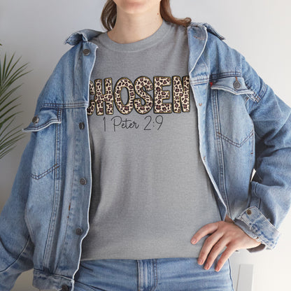 Chosen Leopard Tee “Chosen” 1 Peter 2:9 Faith T-Shirt