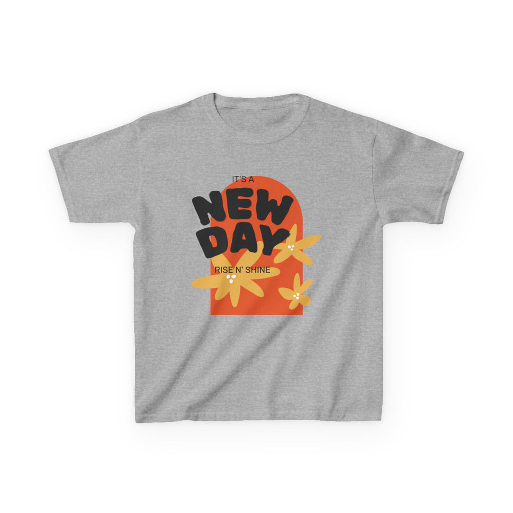 Kids Tee — "New Day" Sunshine Floral Graphic