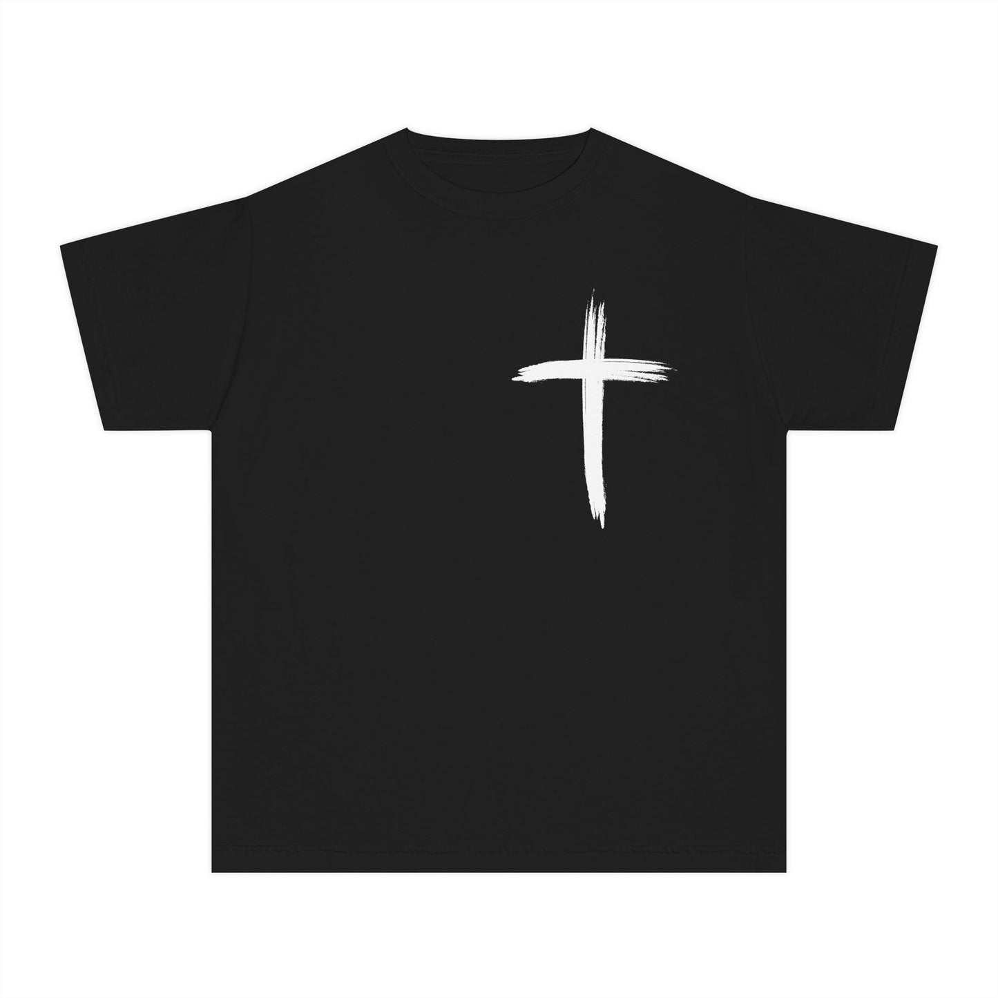 Simple White Brushstroke Cross Youth