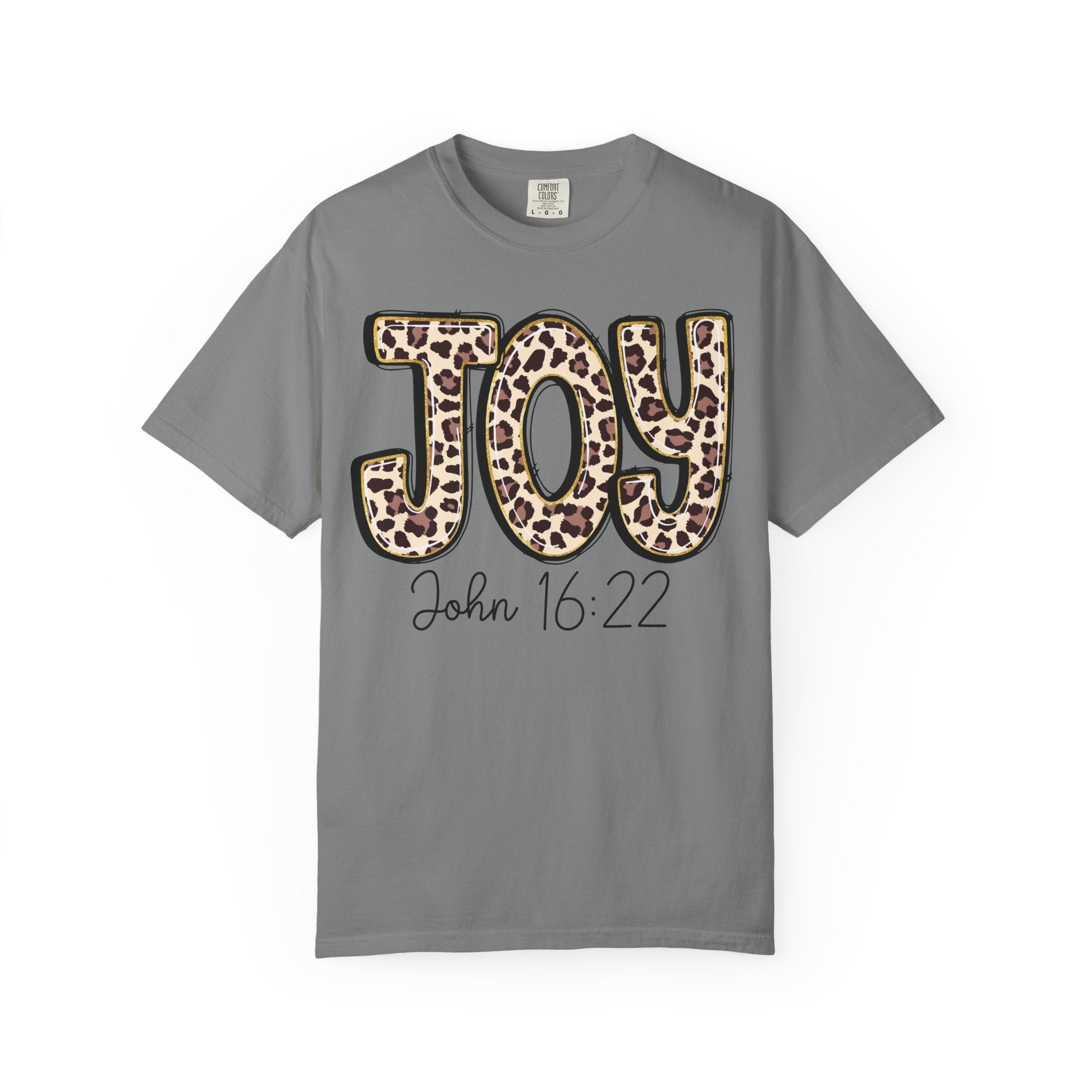 Joy Leopard Print - John 16:22 Christian Tee