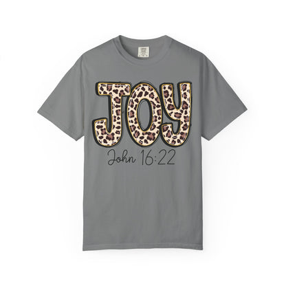 Joy Leopard Print - John 16:22 Christian Tee