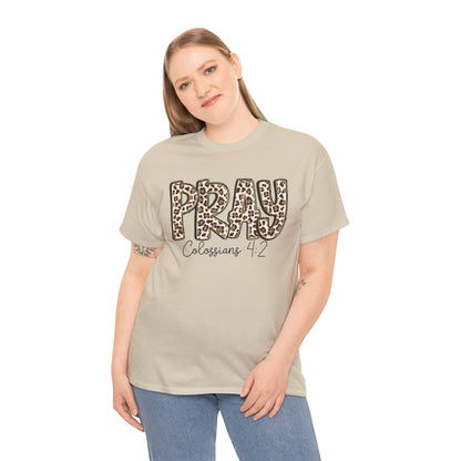 Pray Leopard Tee "Colossians 4:2"