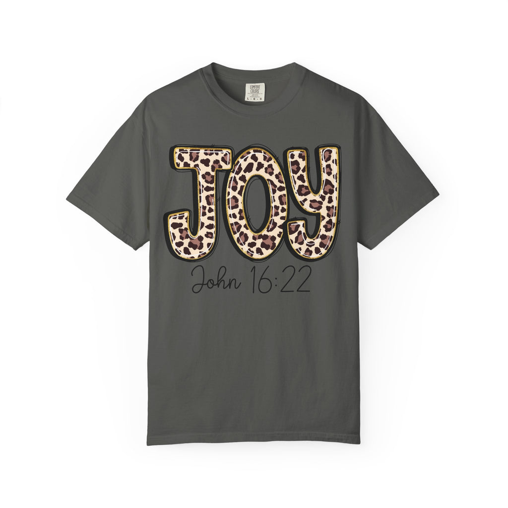 Joy Leopard Print - John 16:22 Christian Tee