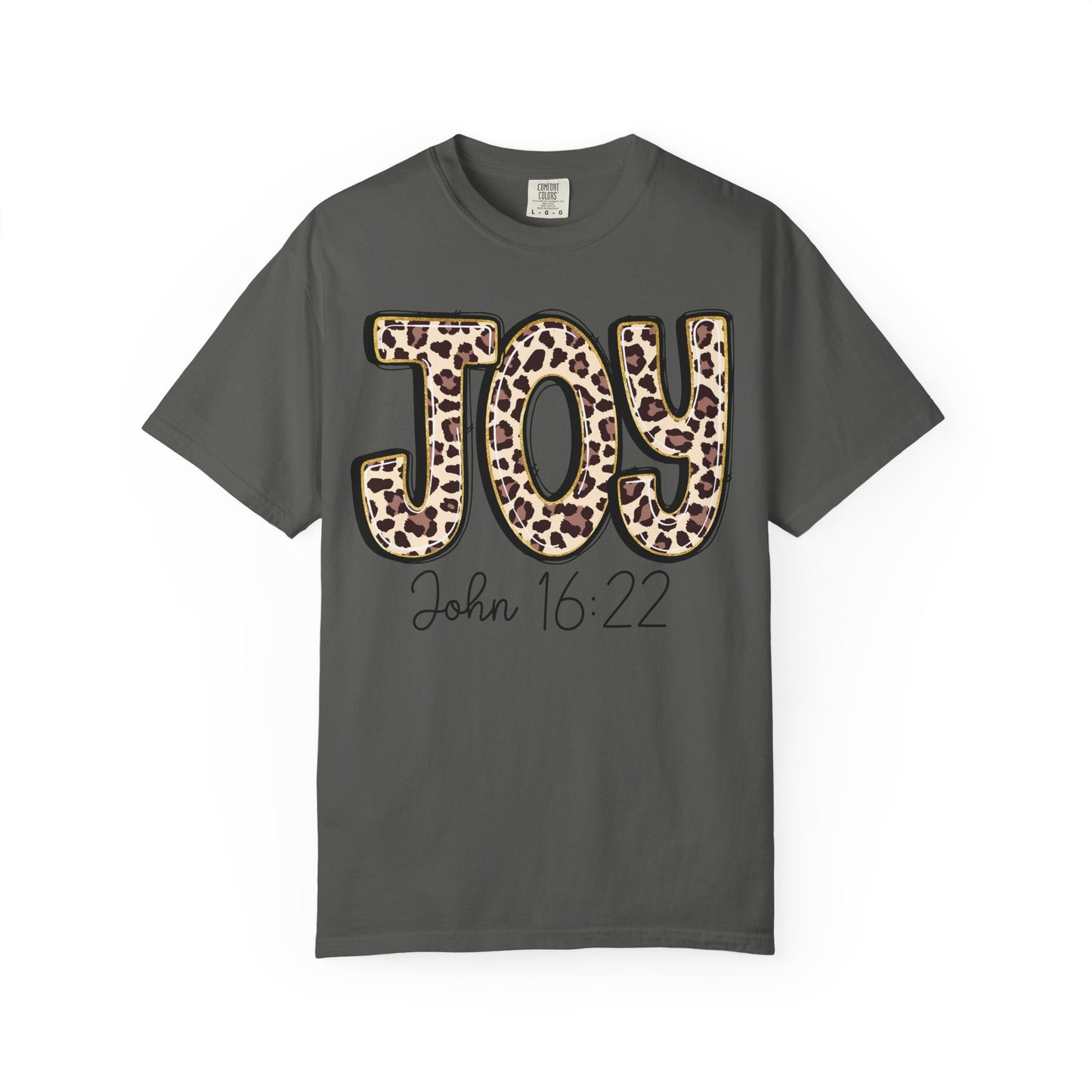 Joy Leopard Print - John 16:22 Christian Tee