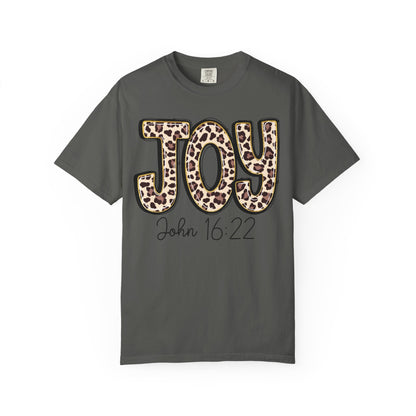 Joy Leopard Print - John 16:22 Christian Tee