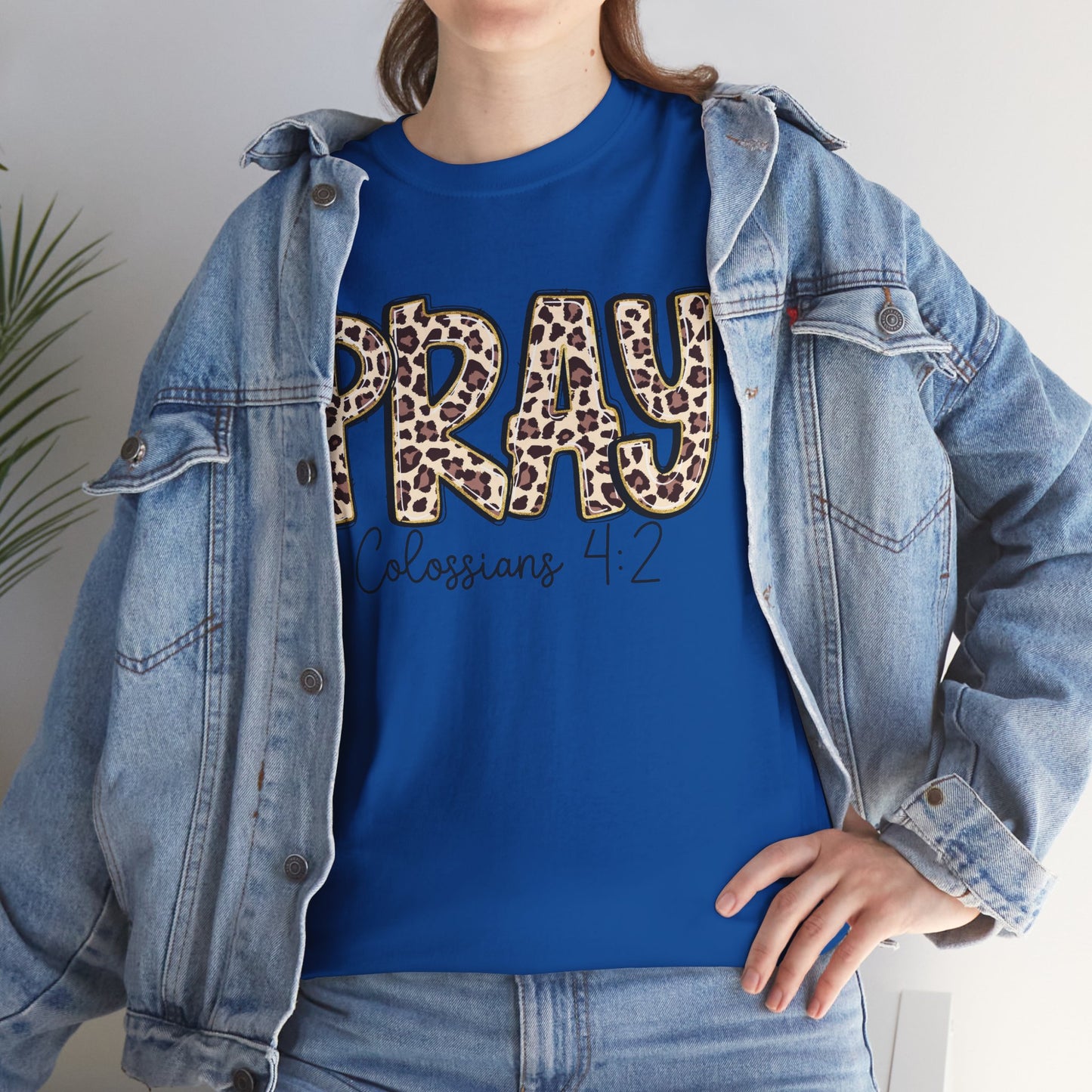 Pray Leopard Tee "Colossians 4:2"