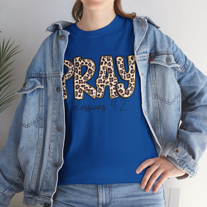 Pray Leopard Tee "Colossians 4:2"