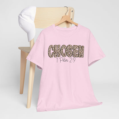 Chosen Leopard Tee “Chosen” 1 Peter 2:9 Faith T-Shirt