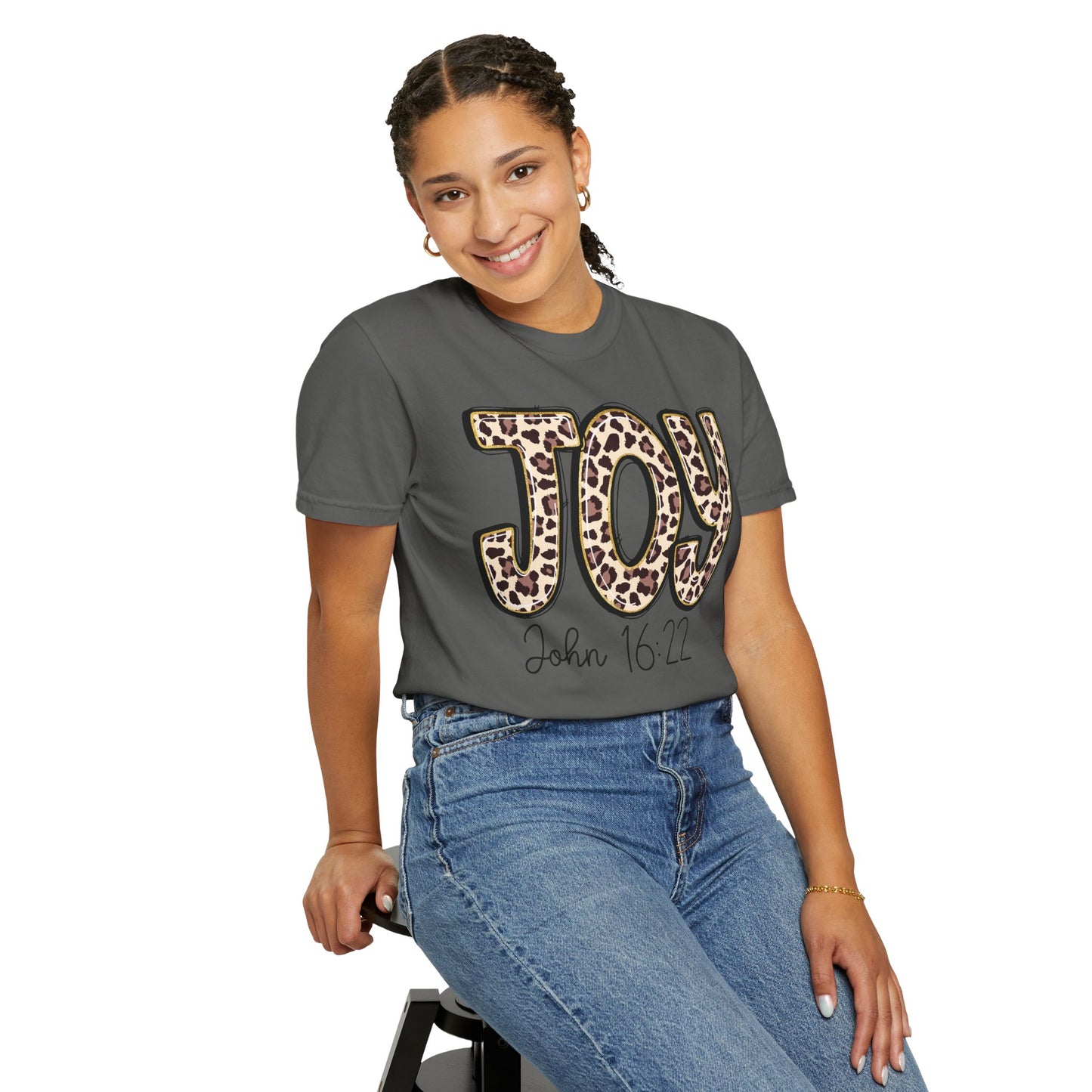 Joy Leopard Print - John 16:22 Christian Tee