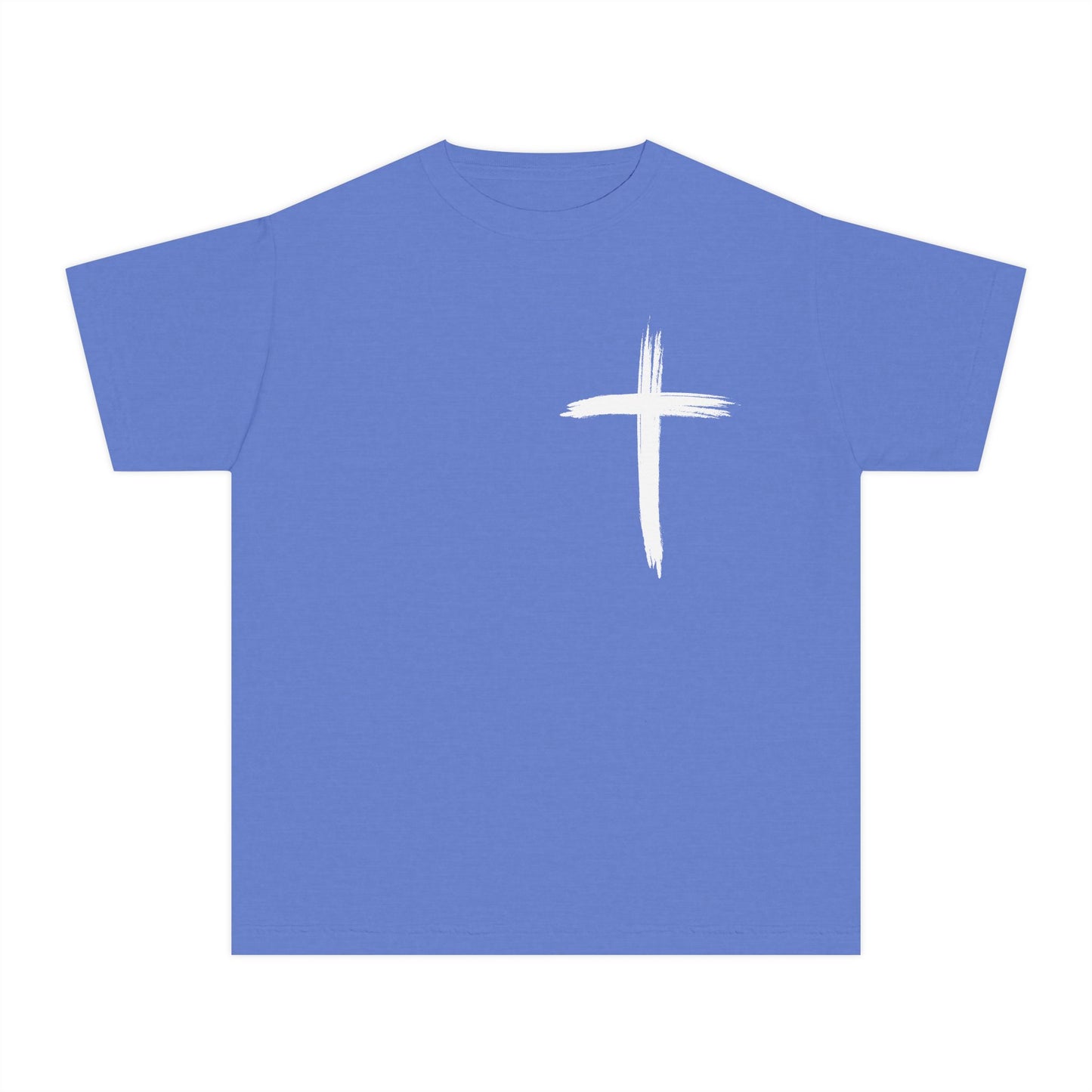 Simple White Brushstroke Cross Youth