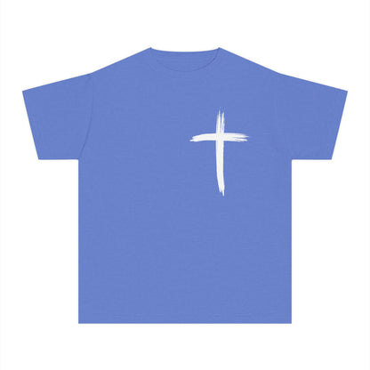 Simple White Brushstroke Cross Youth
