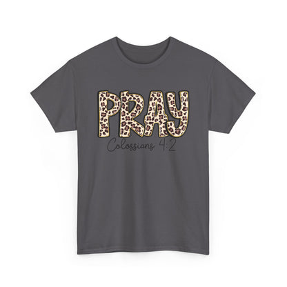 Pray Leopard Tee "Colossians 4:2"