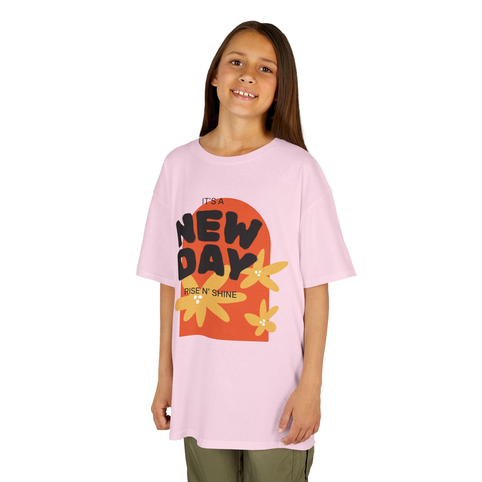 Kids Tee — "New Day" Sunshine Floral Graphic