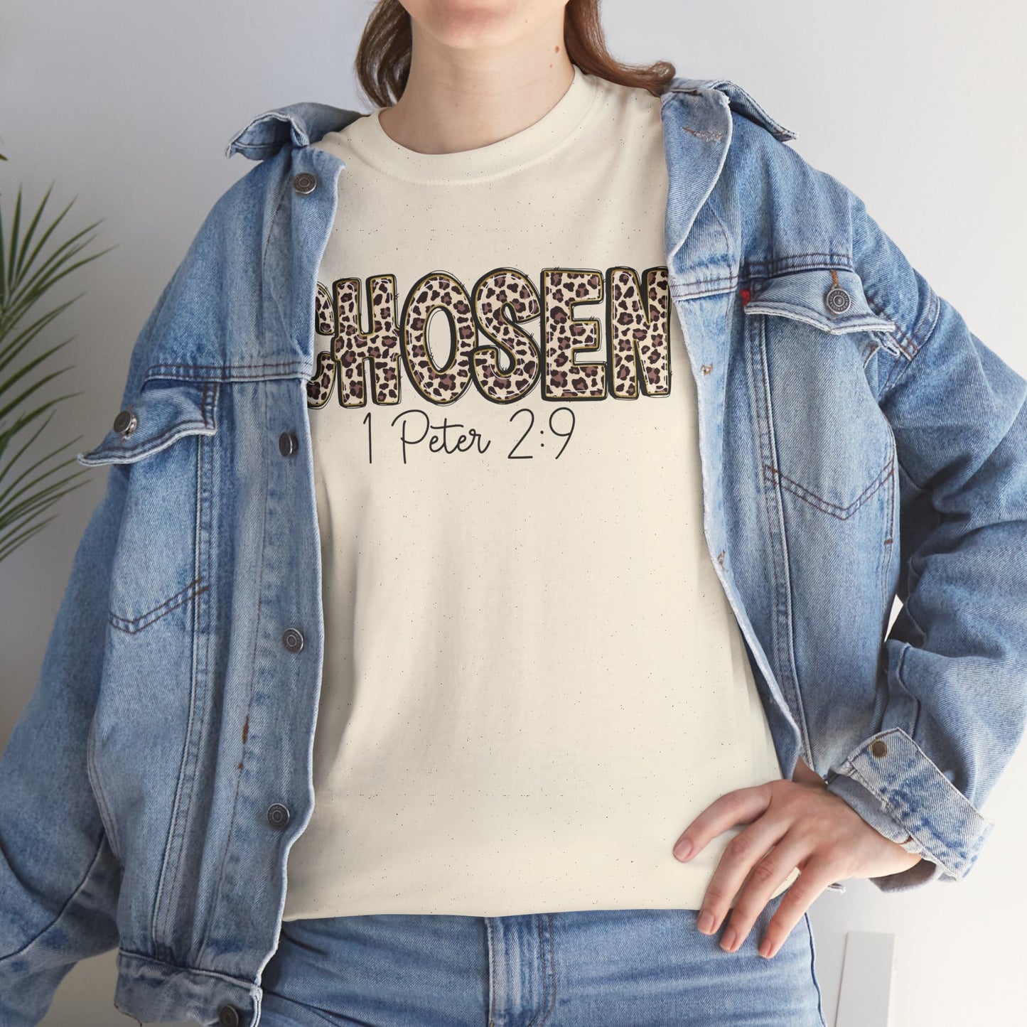 Chosen Leopard Tee “Chosen” 1 Peter 2:9 Faith T-Shirt
