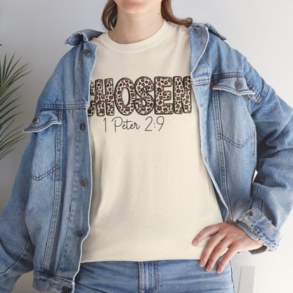 Chosen Leopard Tee “Chosen” 1 Peter 2:9 Faith T-Shirt