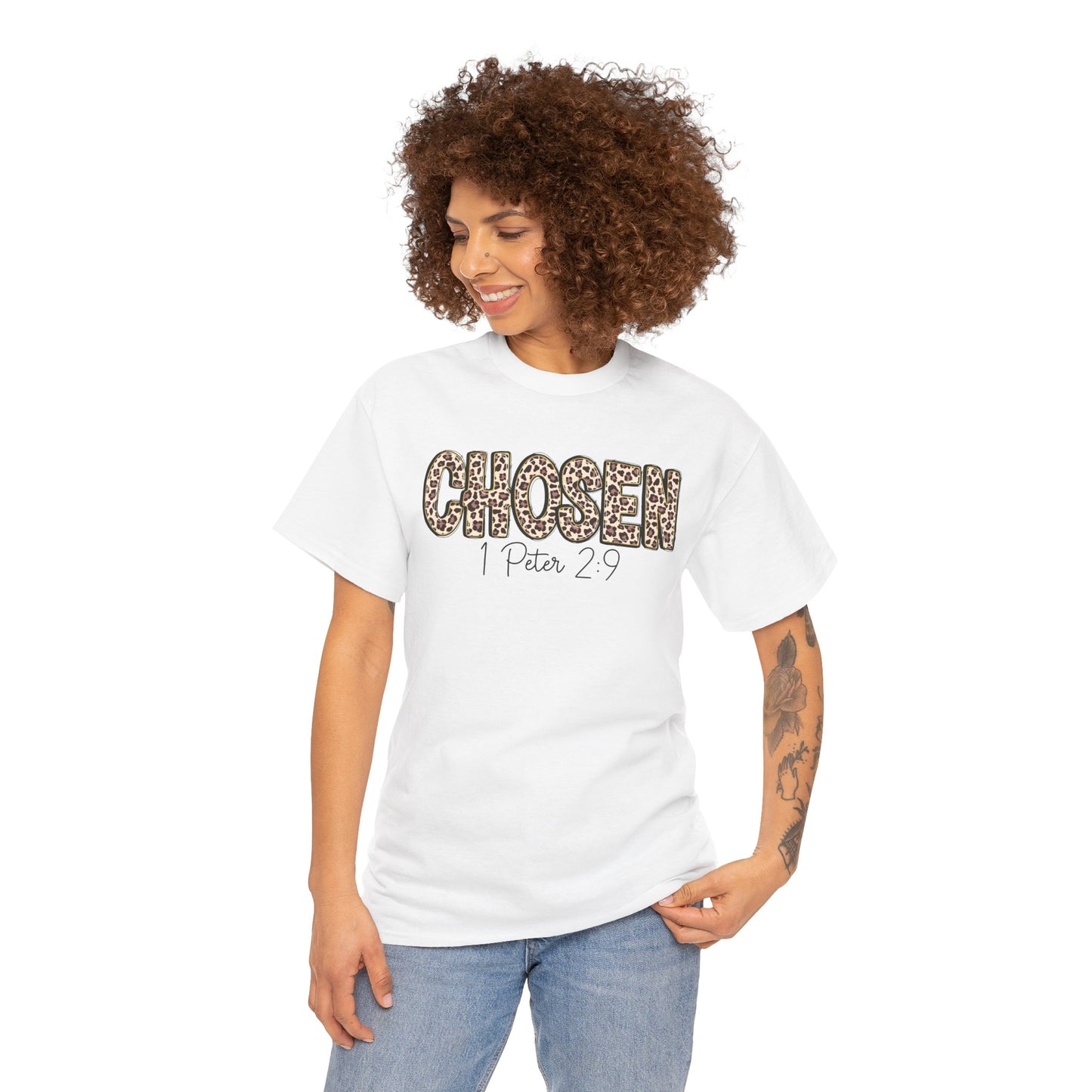 Chosen Leopard Tee “Chosen” 1 Peter 2:9 Faith T-Shirt