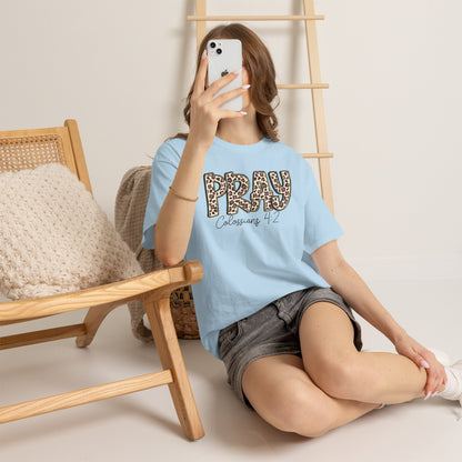 Pray Leopard Tee "Colossians 4:2"