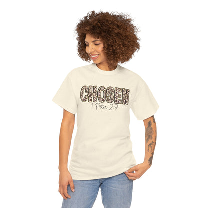 Chosen Leopard Tee “Chosen” 1 Peter 2:9 Faith T-Shirt