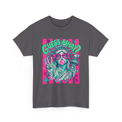 Neon Statue of Liberty 'Guess What? Liberty Butt' Retro Punk T-Shirt