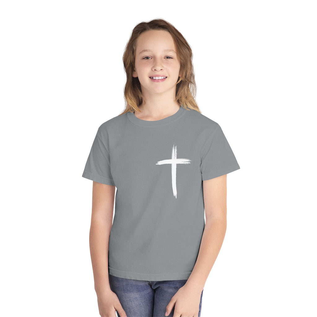 Simple White Brushstroke Cross Youth