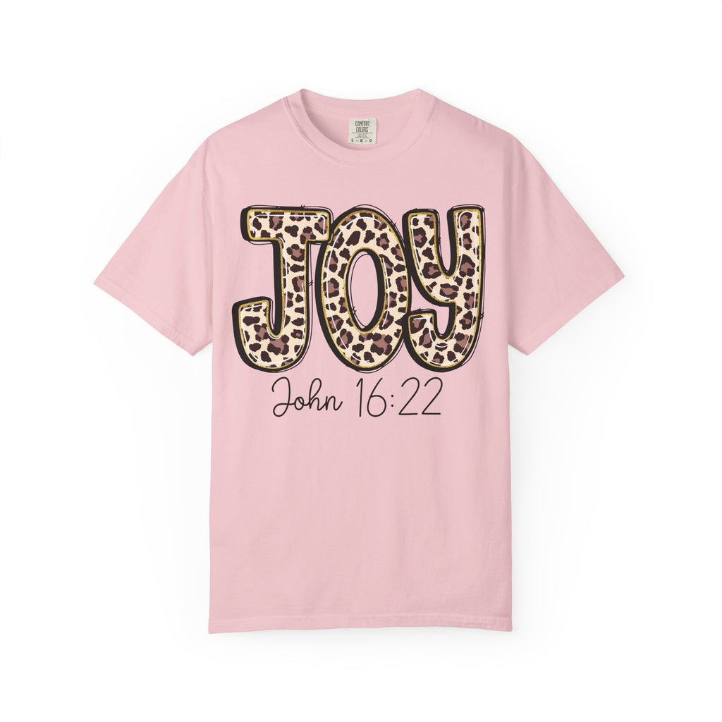 Joy Leopard Print - John 16:22 Christian Tee