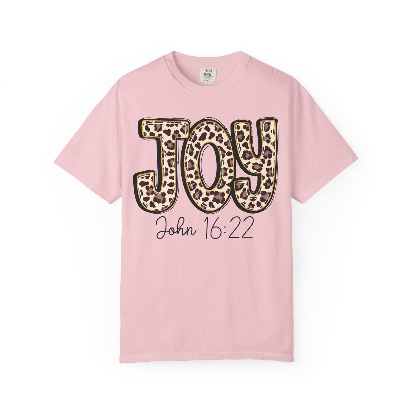 Joy Leopard Print - John 16:22 Christian Tee