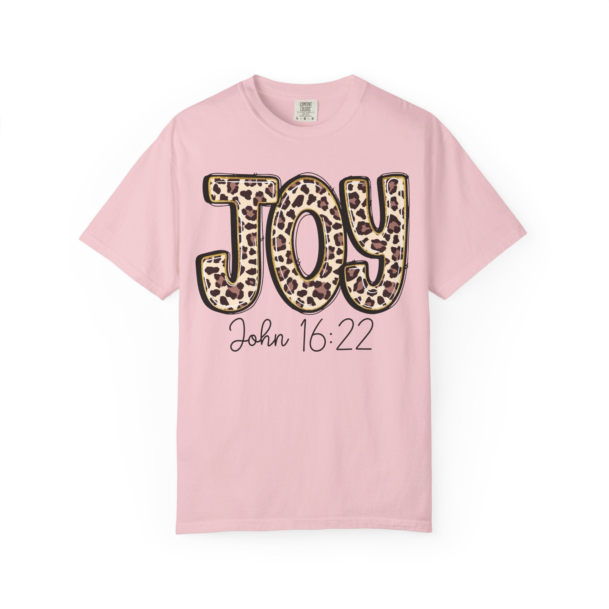Joy Leopard Print - John 16:22 Christian Tee