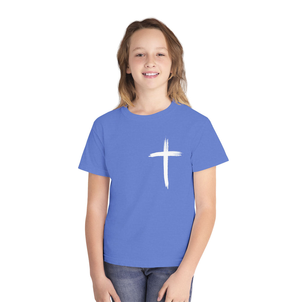 Simple White Brushstroke Cross Youth