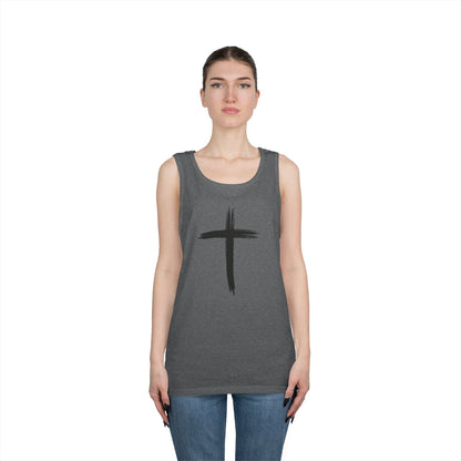 Faith Cross Tank Top with “There Was Jesus” Back Text